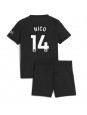 Billige Manchester City Nico Gonzalez #14 Bortedraktsett Barn 2025-26 Kortermet (+ Korte bukser)